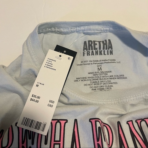 Aretha Franklin Respect Queen of Soul Tee T-Shirt Medium New With Tags - Picture 6 of 10